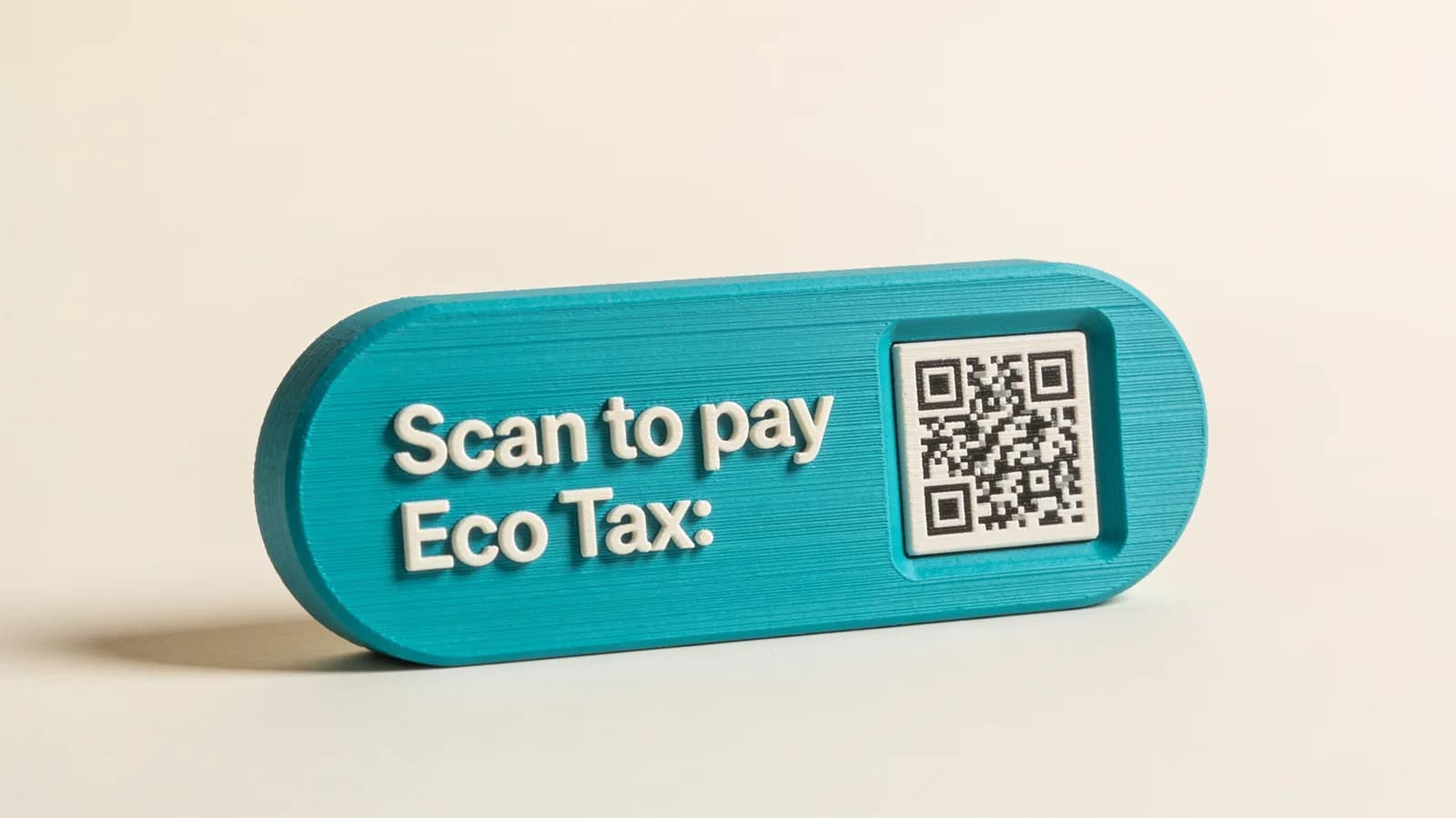 Tapora scan-to-pay Eco Tax plaque with QR code