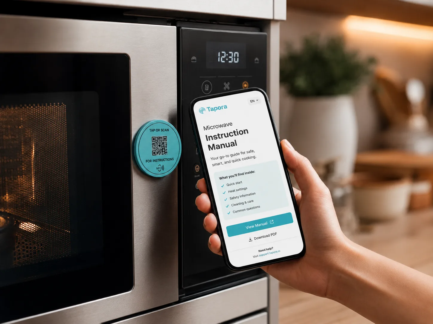 NFC tag on a microwave